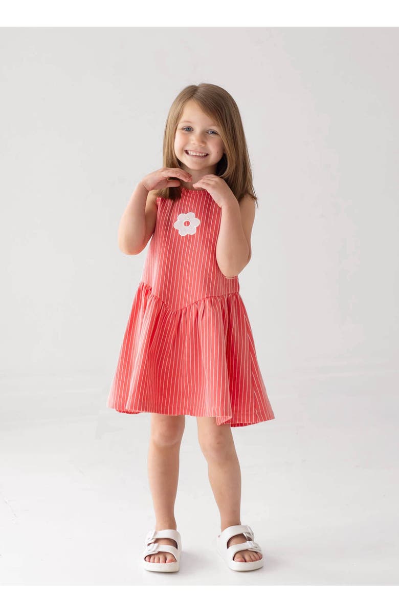 Mabel + Honey Striped Blossom Sleeveless Dress, Alternate, color, Red