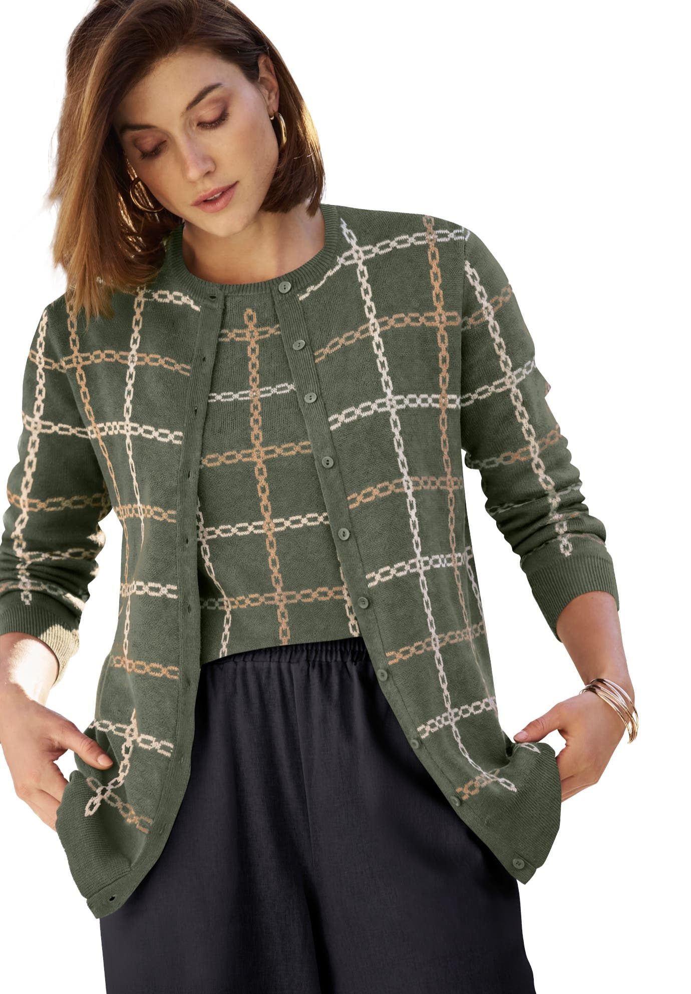 OLIVE GREEN CHAIN PLAID