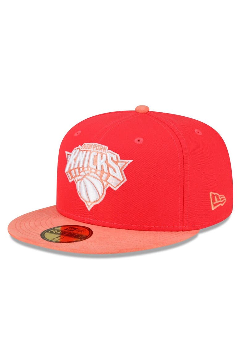 Men's New Era Red/Peach New York Knicks Tonal 59FIFTY Fitted Hat, Main, color, Red
