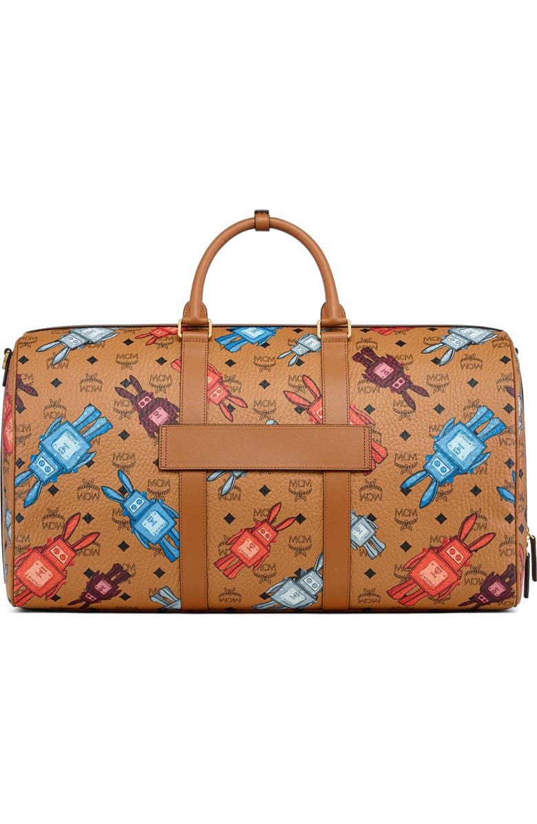 MCM X-Large Ottomar Weekender Bag in Rabot Visetos, Alternate, color, Cognac