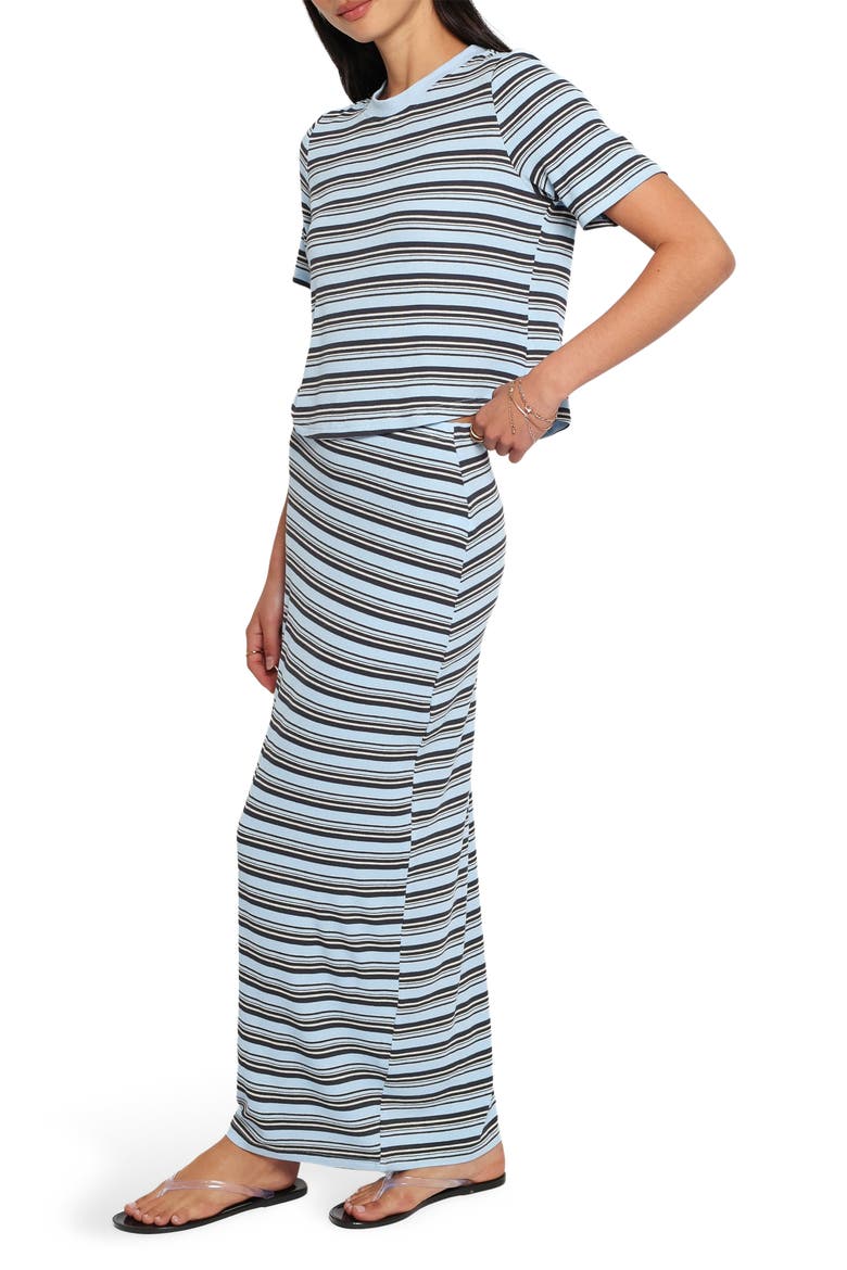 Bene T-Shirt & Maxi Skirt Set, Alternate, color, BLUE STRIPE