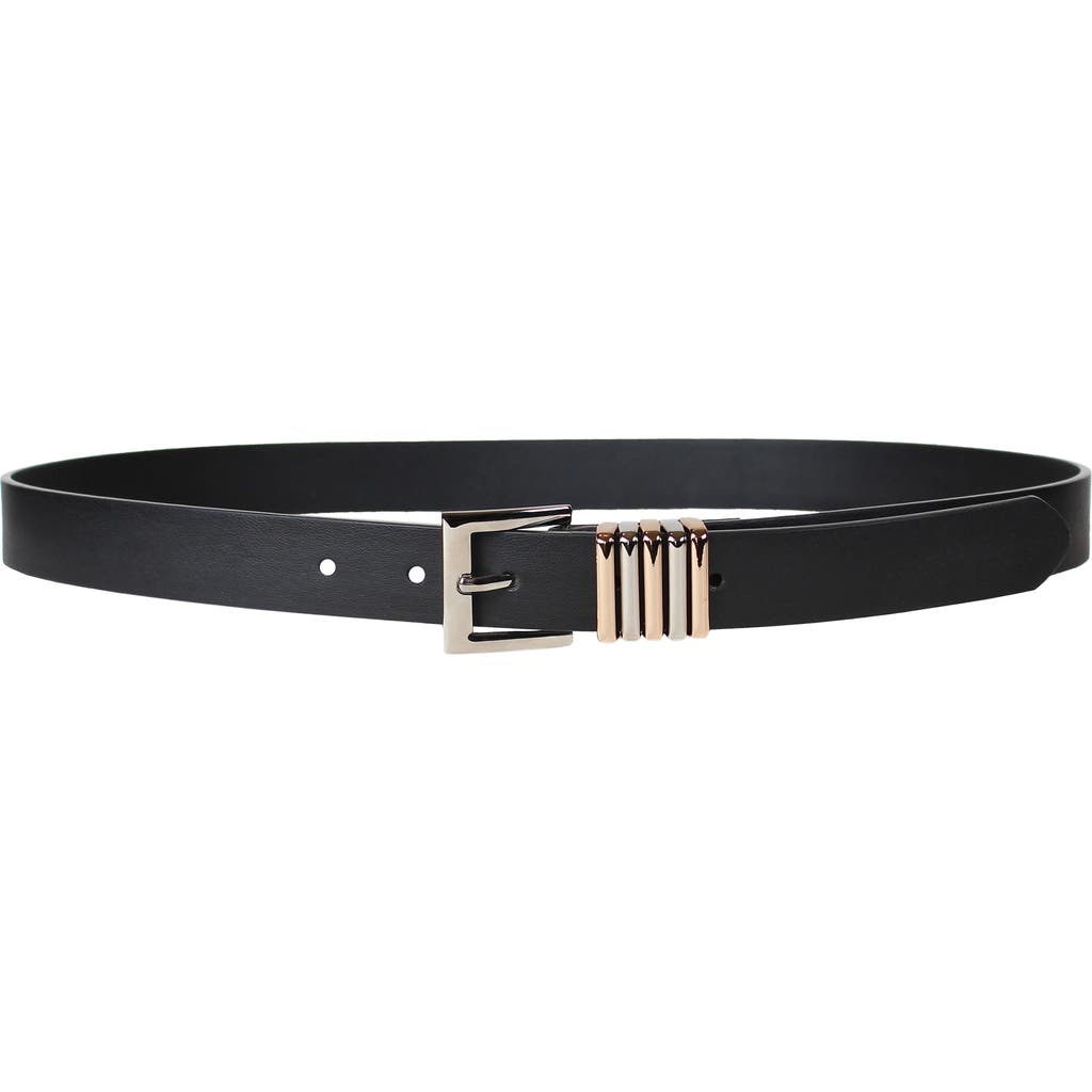 Linea Pelle Two-tone Keeper Belt In Black