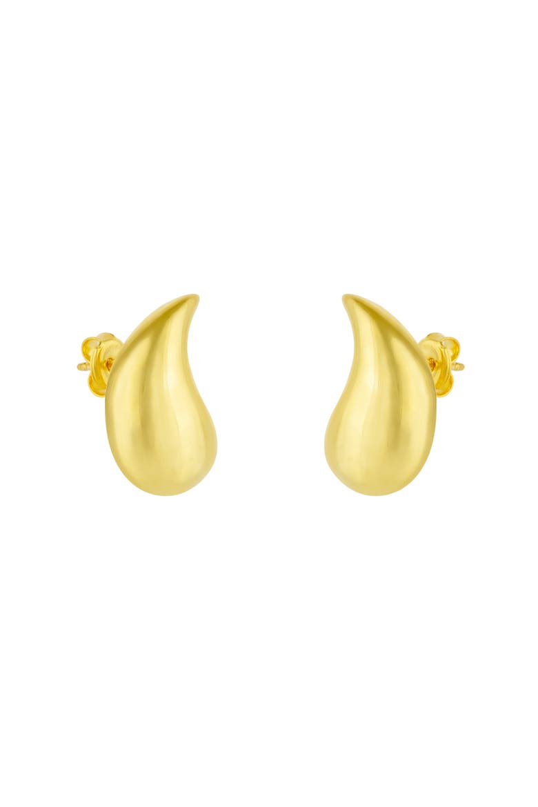 Pear Teardrop Earrings in Sterling Silver, Main, color, Gold