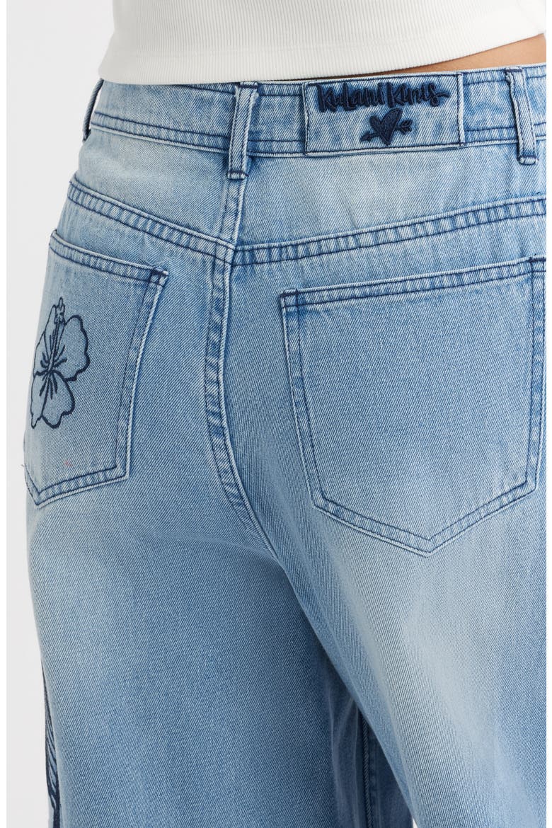 Floral Embroidered Wide Leg Jeans, Alternate, color, SUNDRUNK