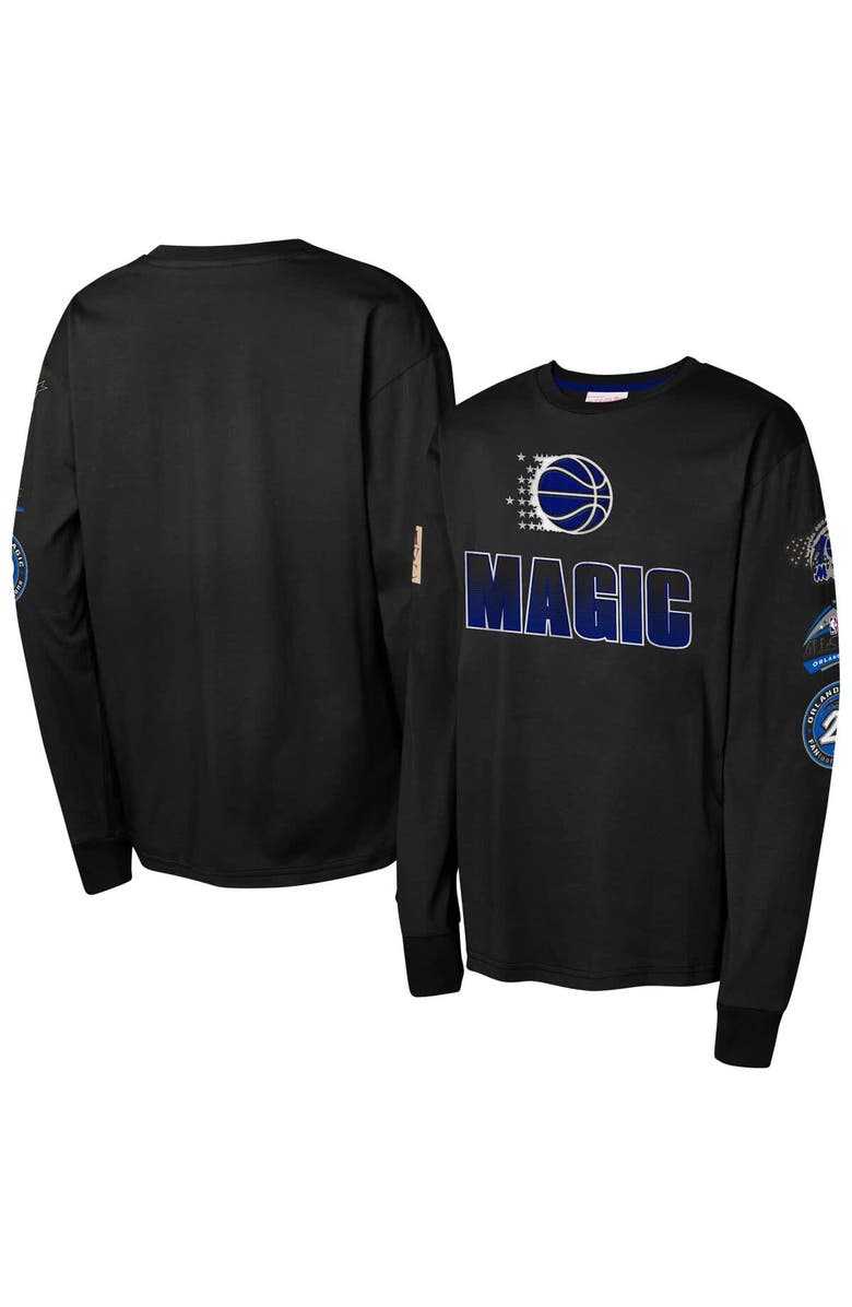 Mitchell & Ness Youth Mitchell & Ness Black Orlando Magic Hardwood Classics All Over Long Sleeve T-Shirt, Main, color, Black