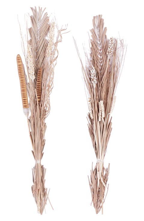 Brown Dried Plant Pigeon Pea Natural Foliage - Set of 2