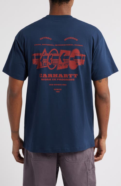 Carhartt Work In Progress Runaway Organic Cotton Graphic T-shirt In Blue