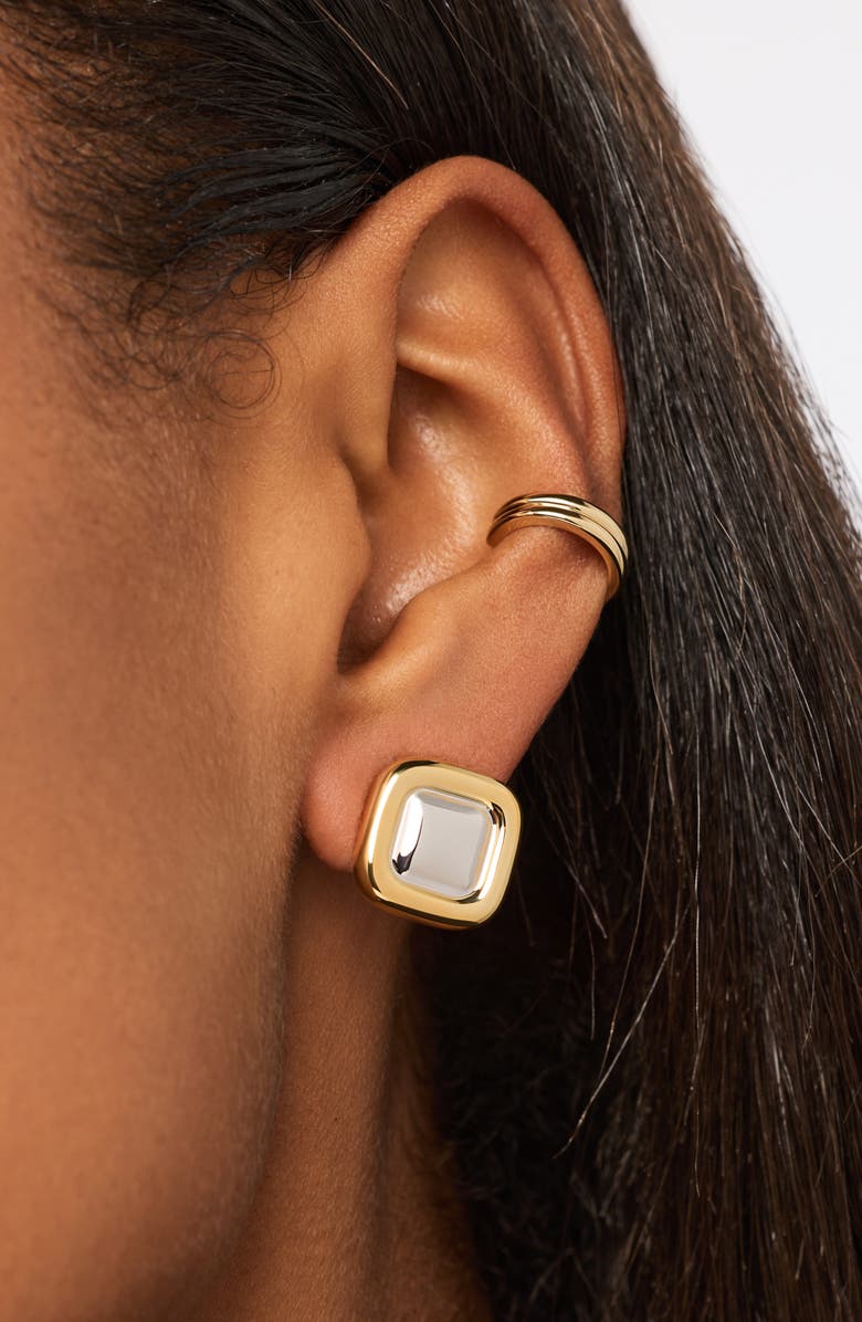 Ana Luisa Clara Two-Tone Stud Earrings, Alternate, color, Gold / Silver