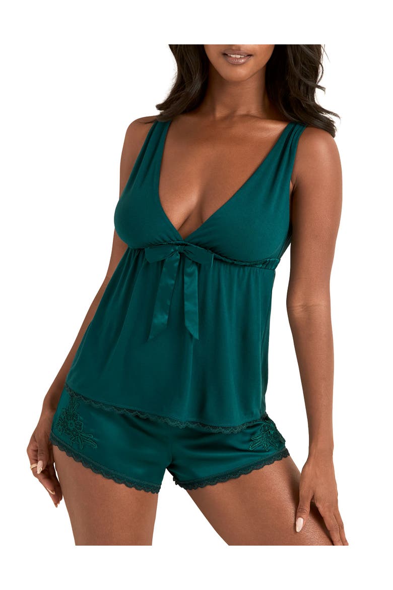 Starsha Pajama Tank & Shorts Sleep Set, Main, color, Dark green