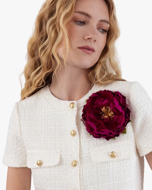 Helena Simon The Magenta Peony Floral Brooch In Purple