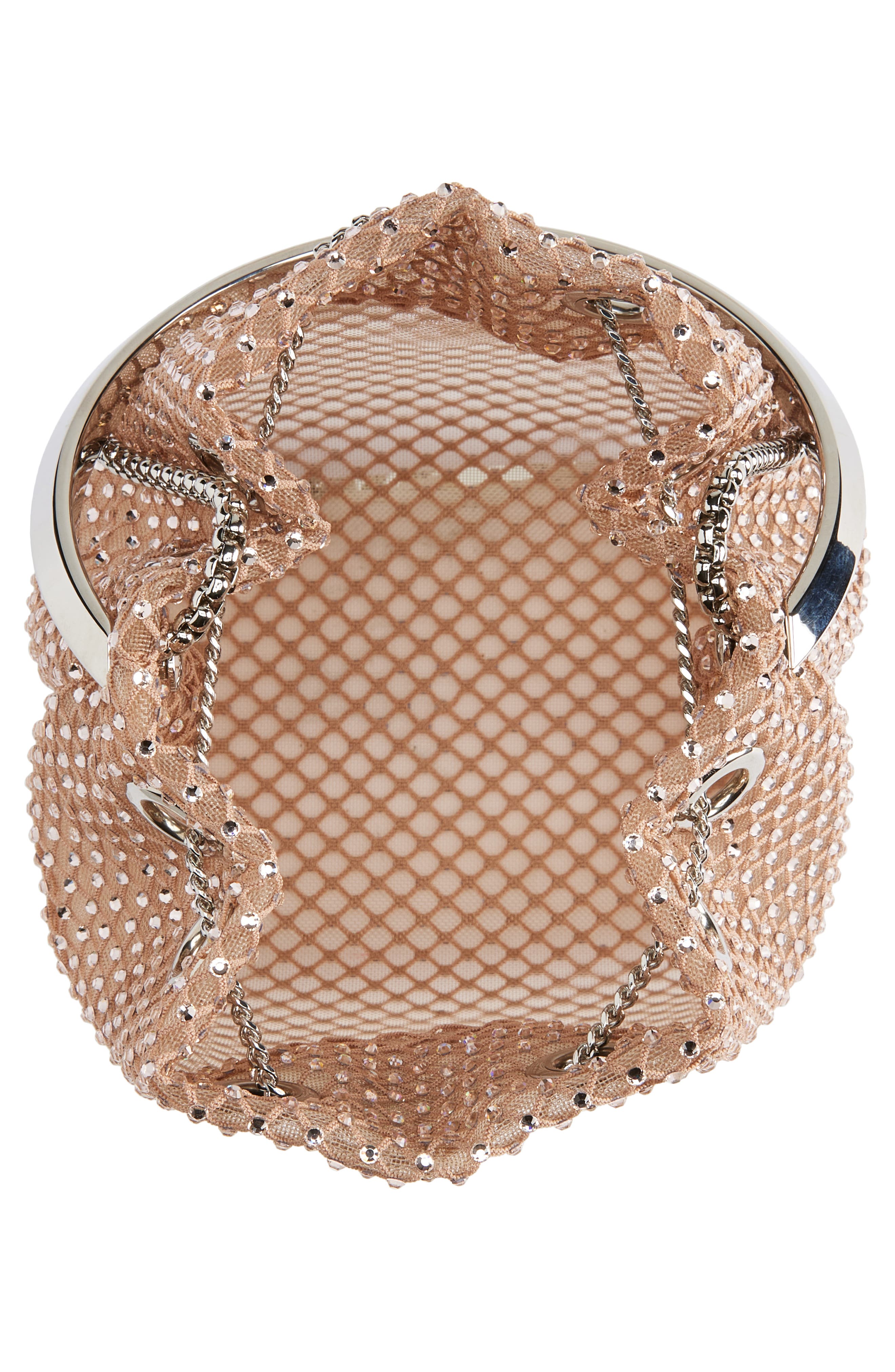 Jimmy Choo Bon Bon Crystal Mesh Pouch, Alternate, color, 