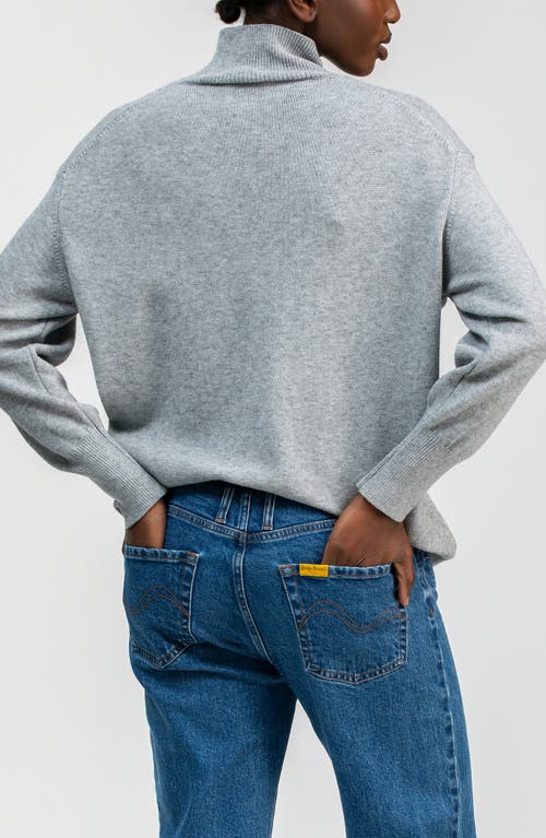 Pietro Brunelli Maternity Maternity Relaxed Turtleneck Regina Sweater With Long Sleeves In Gray