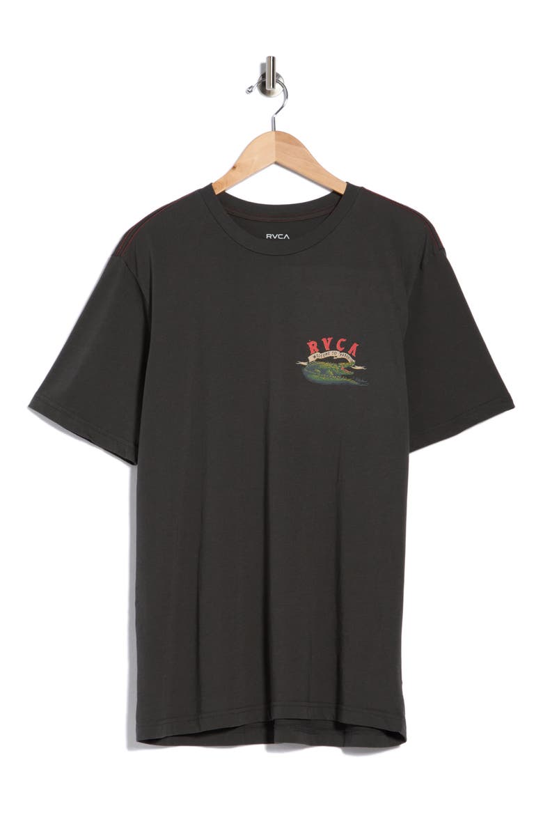 Welcome to RVCA Cotton Graphic T-Shirt, Main, color, PIRATE BLACK