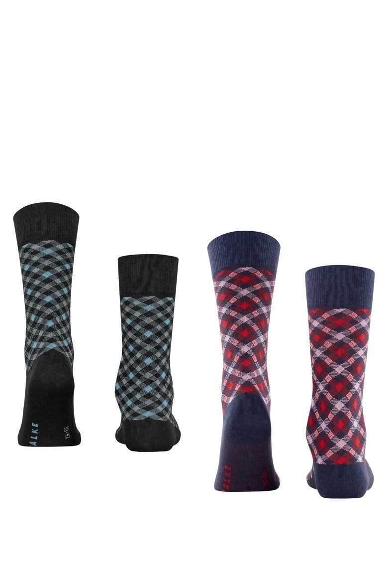 Smart Check 2-Pack Dress Socks, Alternate, color, Assortment 10