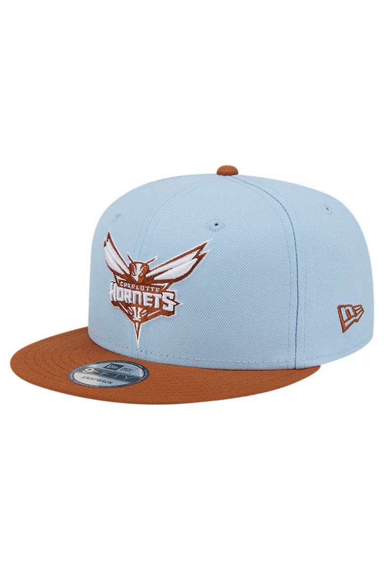 Men's New Era Light Blue/Brown Charlotte Hornets 2-Tone Color Pack 9FIFTY Snapback Hat, Main, color, Light Blue