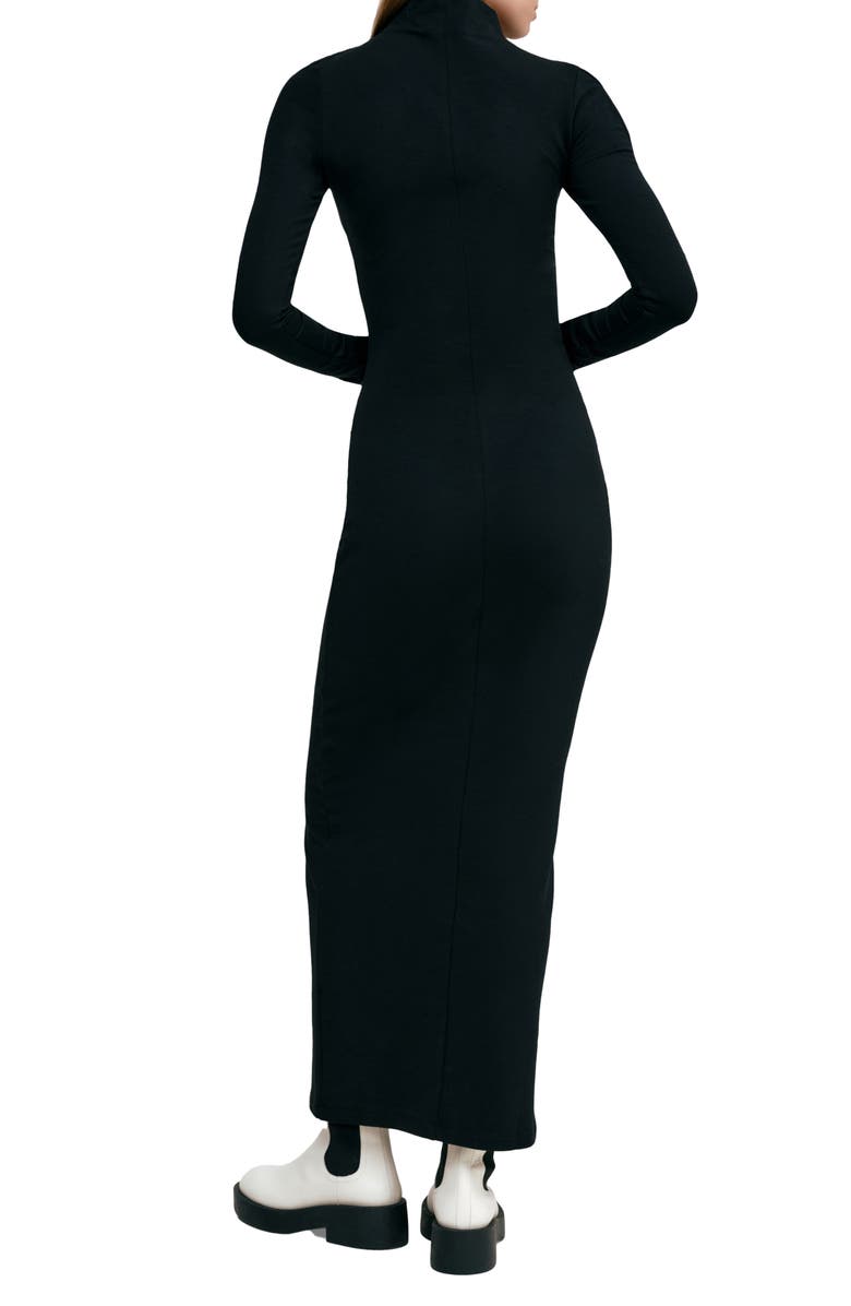 Marcella Park Mock Neck Long Sleeve Dress, Alternate, color, Black