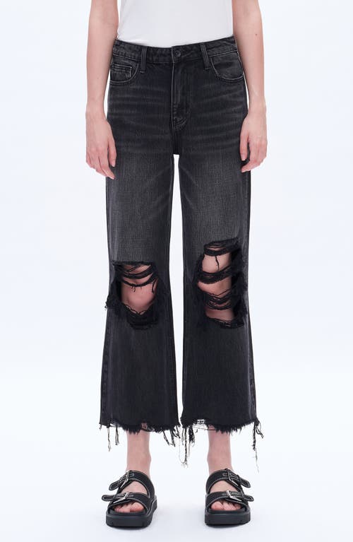 Bayeas '90s Distressed High Waist Crop Flare Jeans