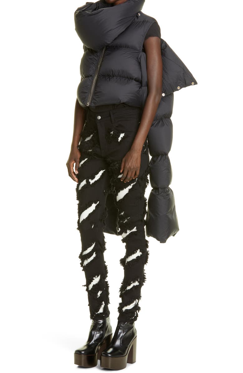 Rick Owens Mountain Crop Quilted Down Puffer Jacket, Alternate, color, 