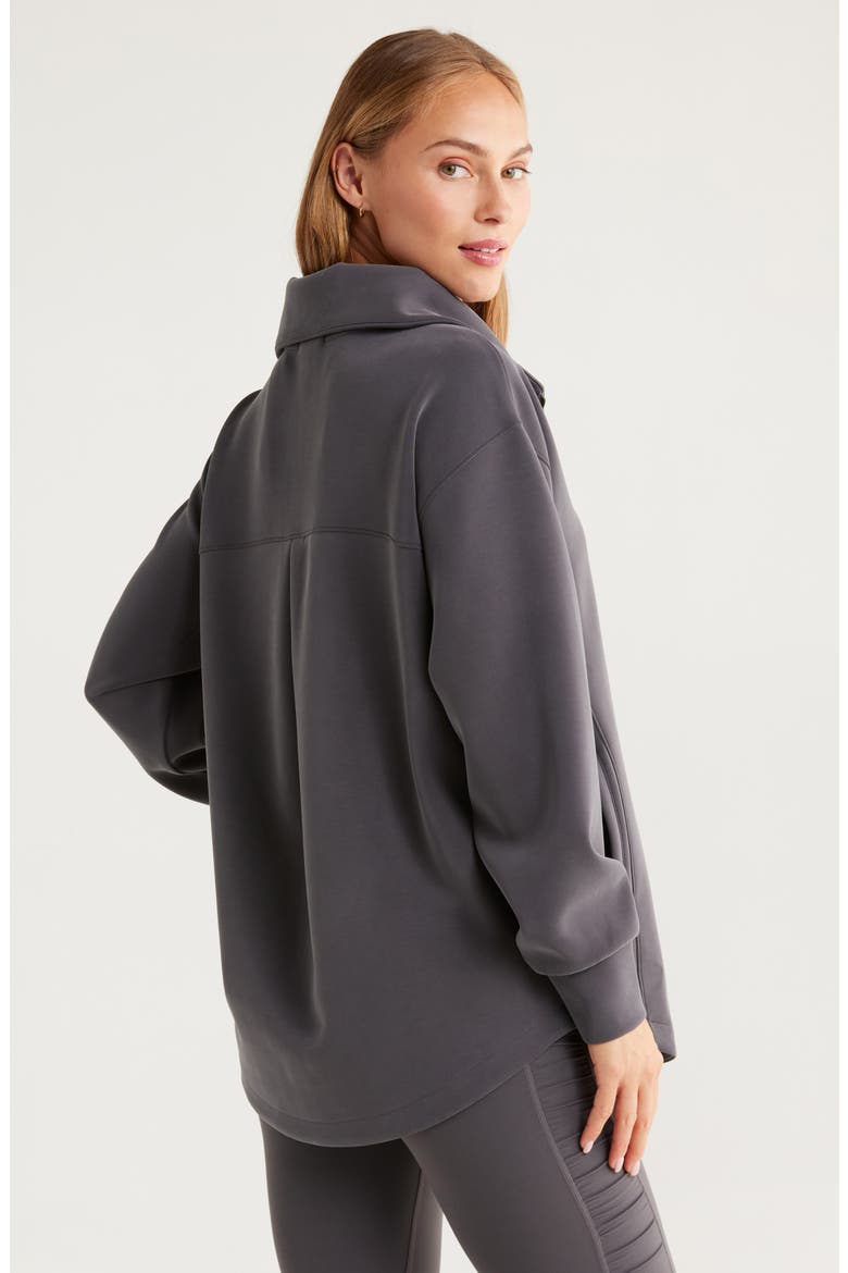 Ultra Soft Half Zip Tunic, Alternate, color, GREY FORGED