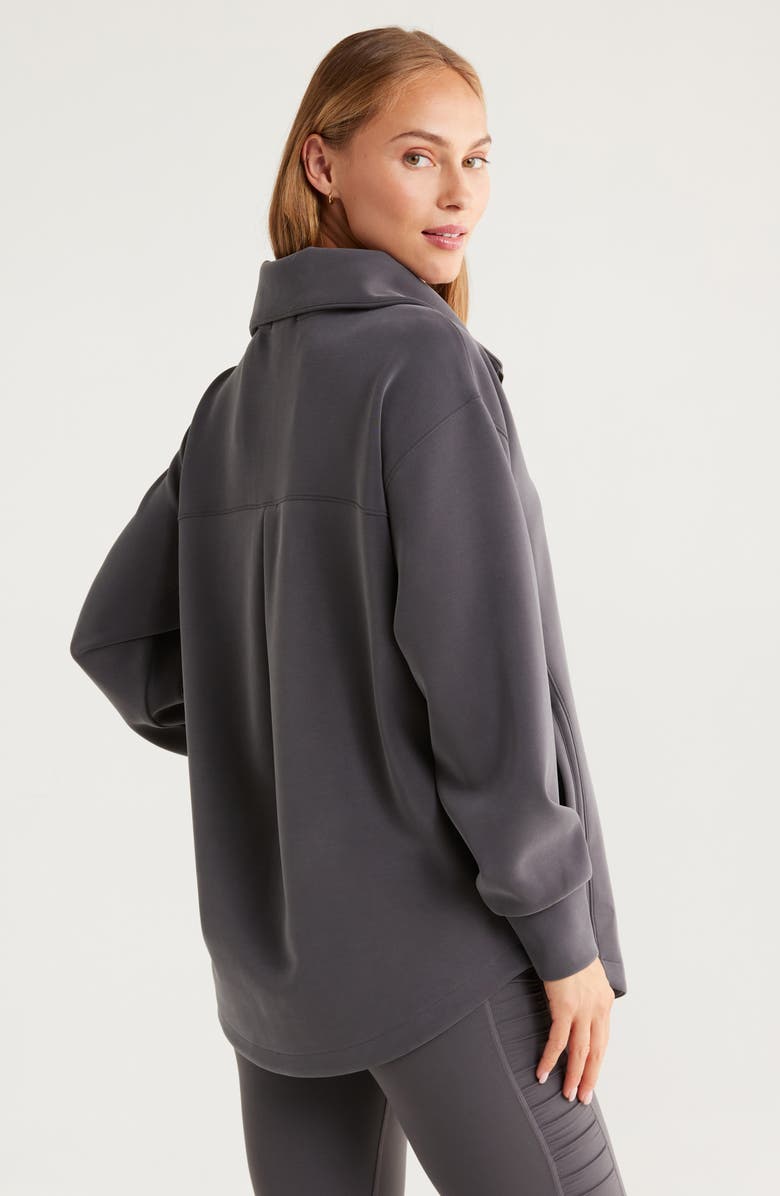 Zella Ultrasoft Half Zip Tunic, Alternate, color, Grey Forged