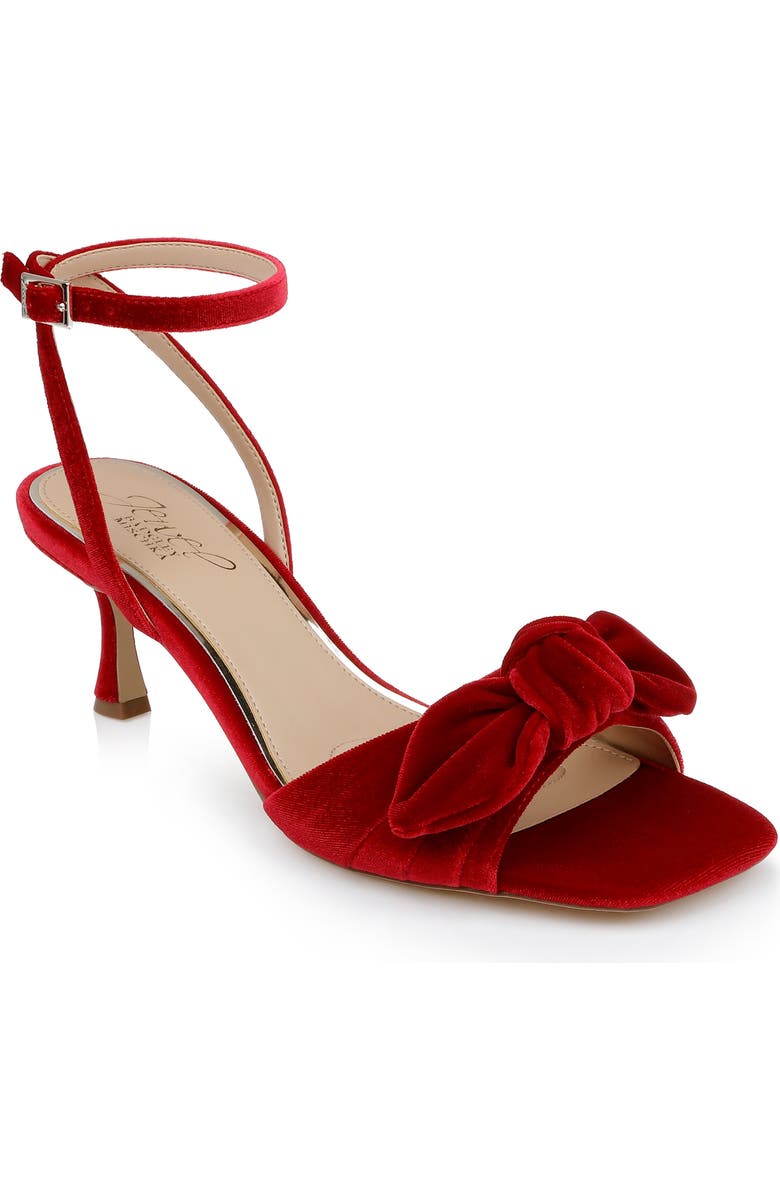 Jewel Badgley Mischka Emeli Ankle Strap Sandal, Main, color, Red Velvet