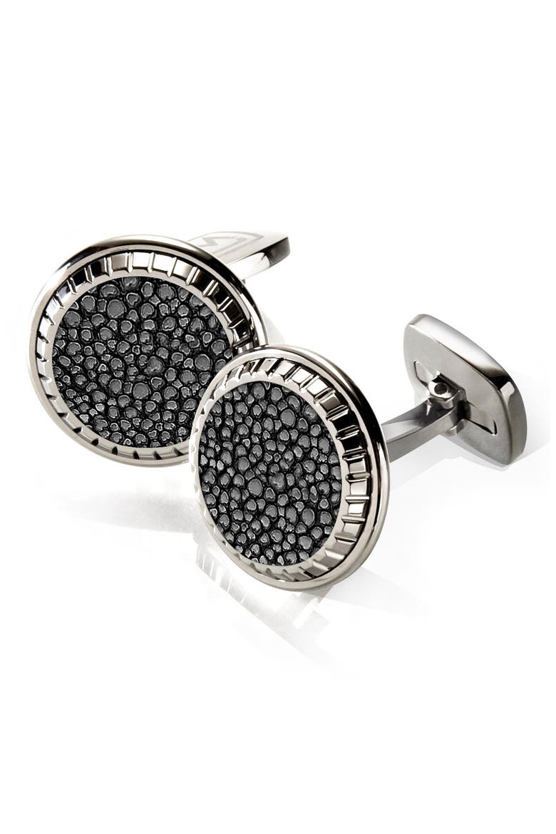 Stingray Cuff Links, Main, color, BLACK