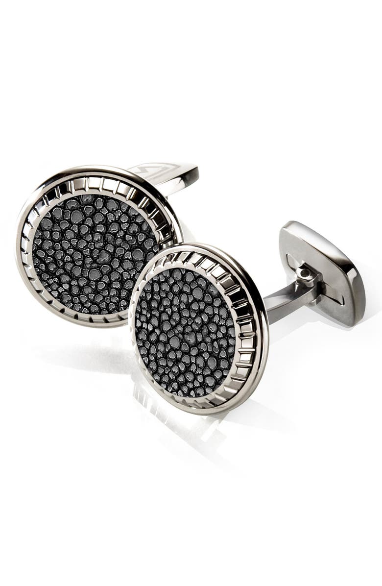 M-Clip<sup>®</sup> M-Clip Stingray Cuff Links, Main, color, Black
