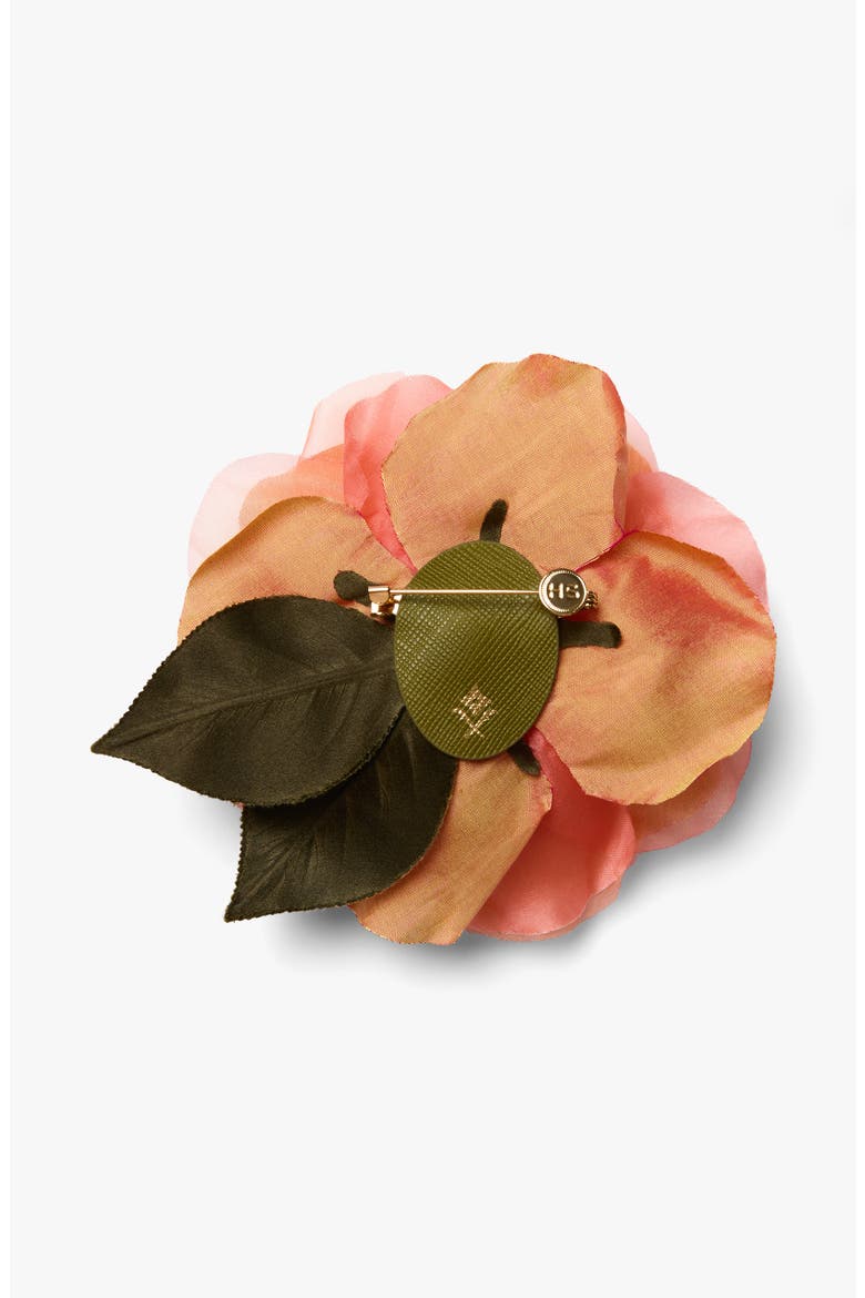 The Peach Open Rose Floral Brooch, Alternate, color, Peach