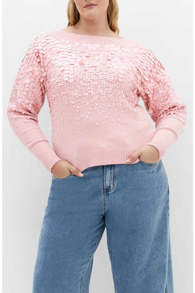 Braylin Embellished Sweater, Main, color, BLUSHING BRIDE