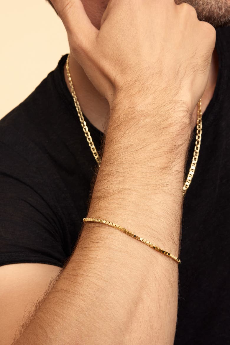 14K Gold Bodega Box Bracelet, Alternate, color, Yellow Gold