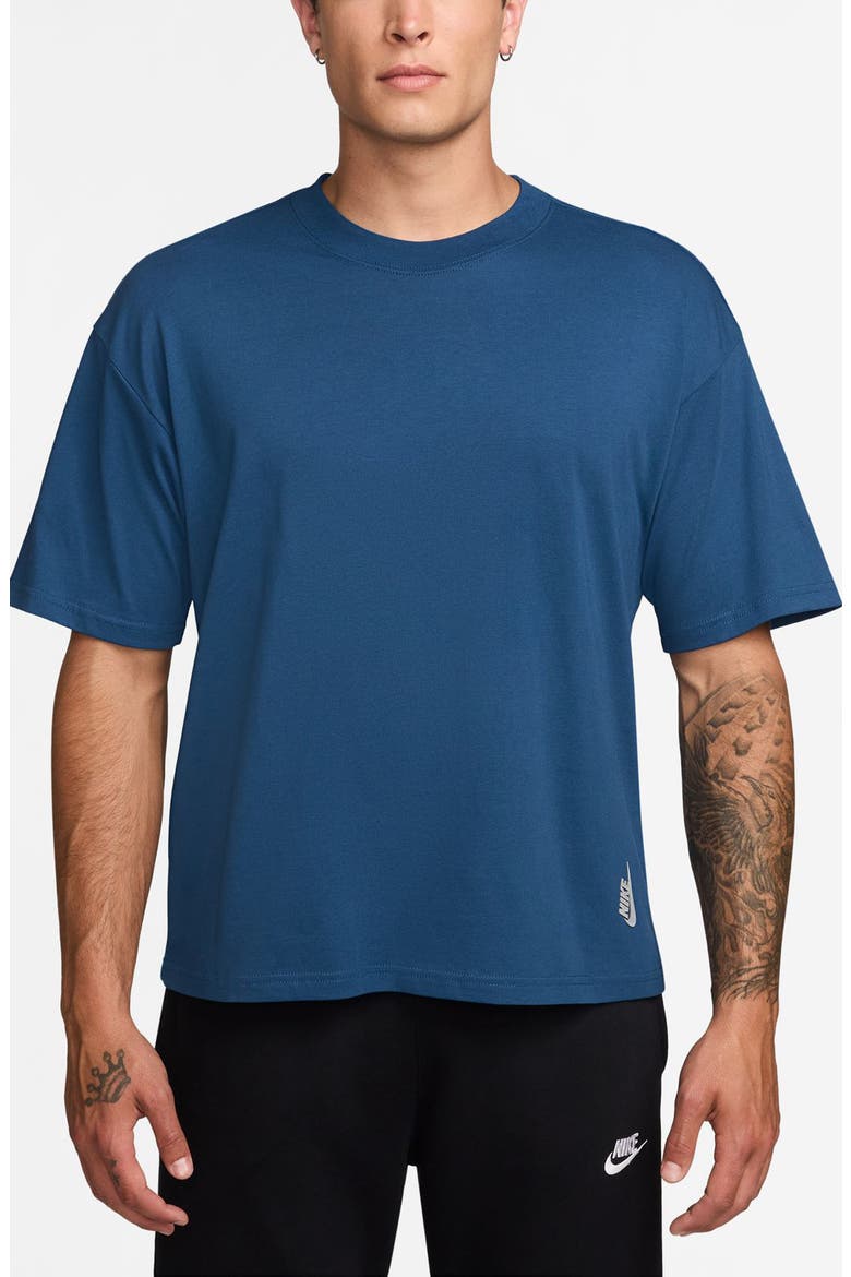 Essential Cotton Boxy T-Shirt, Main, color, COURT BLUE