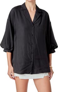 Endless Rose Blouson Sleeve Button-Up Shirt