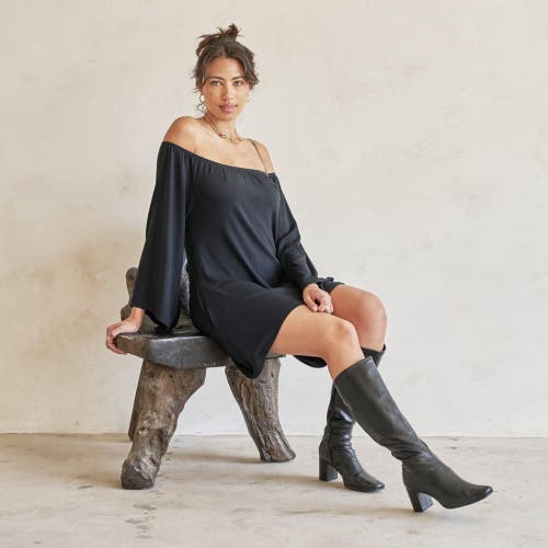 Eavolu Peyto Raglan Flutter Tunic/dress In Slate