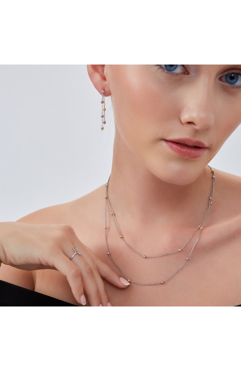 Spero London Dorica Sterling Silver Multi Bead Drop Earring, Alternate, color, Silver