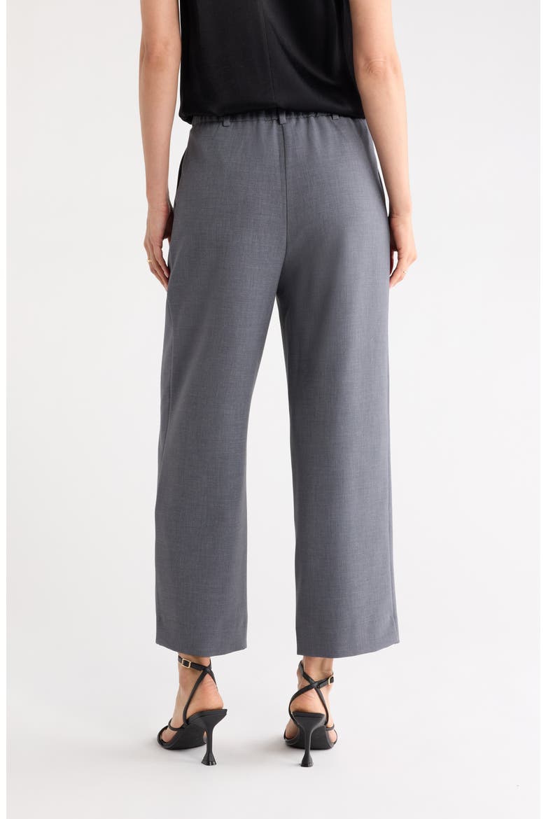 Pleated Wide Leg Ankle Trousers, Alternate, color, GREY DEEP HEATHER