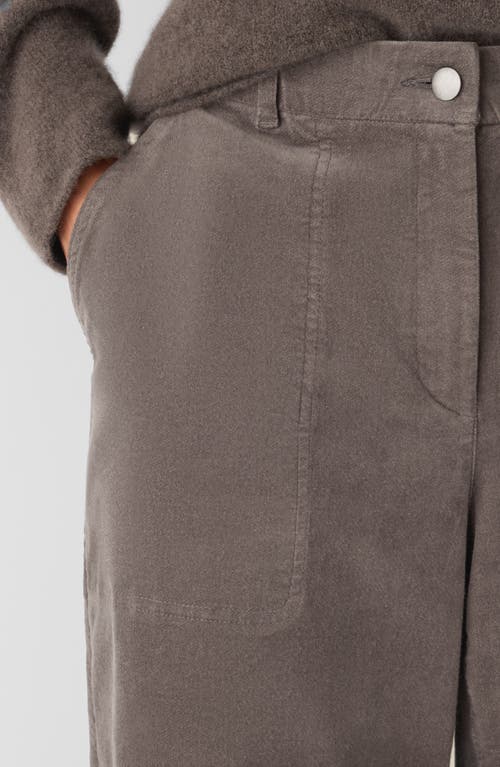 Eileen Fisher Barrel Leg Stretch Organic Cotton Ankle Pants In Brown
