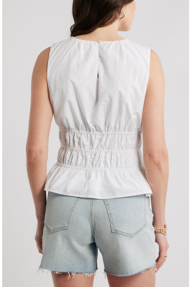 Cotton Poplin Peplum Top, Alternate, color, WHITE