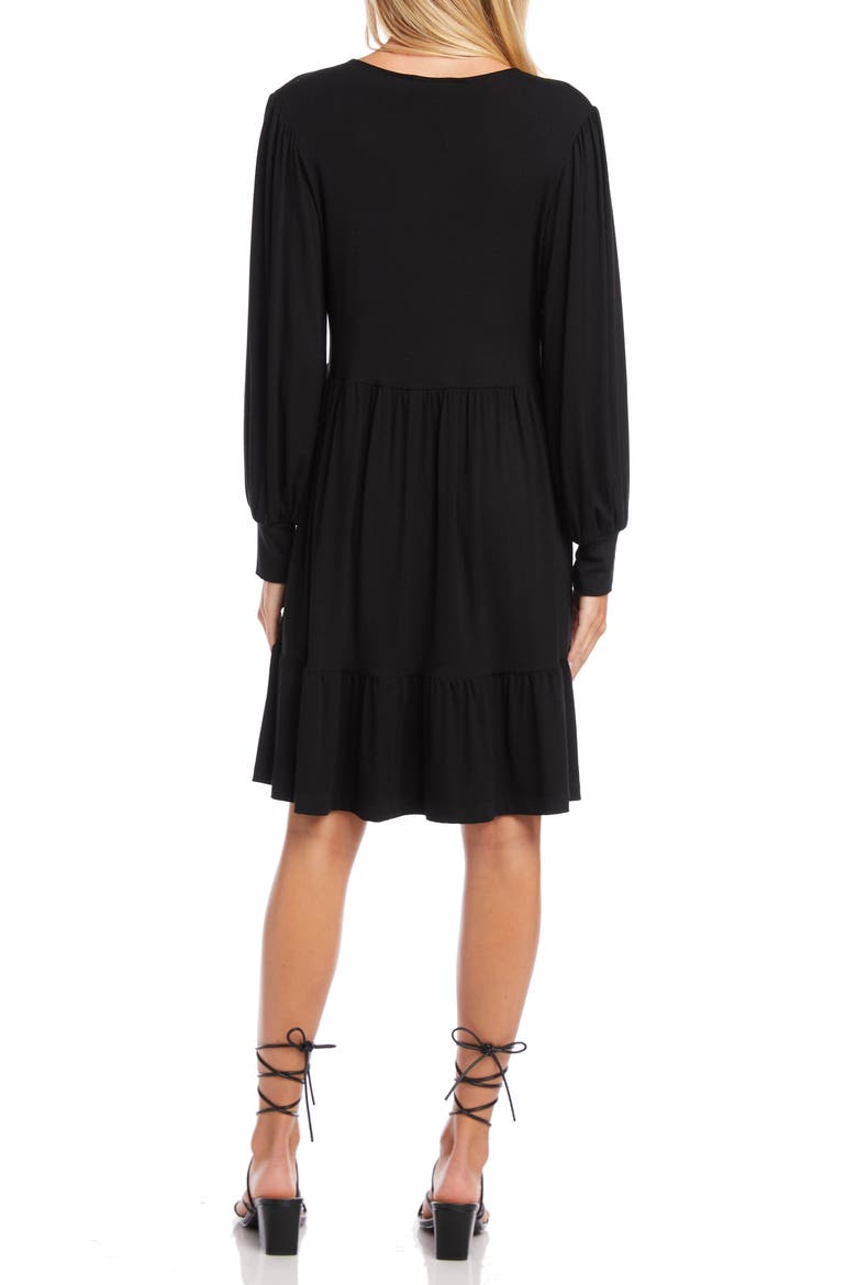 Long Sleeve Tiered Dress, Alternate, color, BLACK
