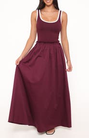 Petal & Pup Finesse Sleeveless Stretch Cotton Maxi Dress