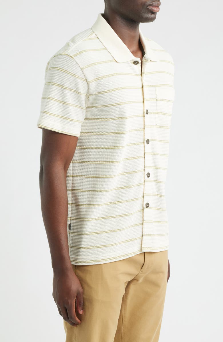 DARK SEAS Shayne Short Sleeve Cotton Knit Button-Up Shirt, Alternate, color, Off White