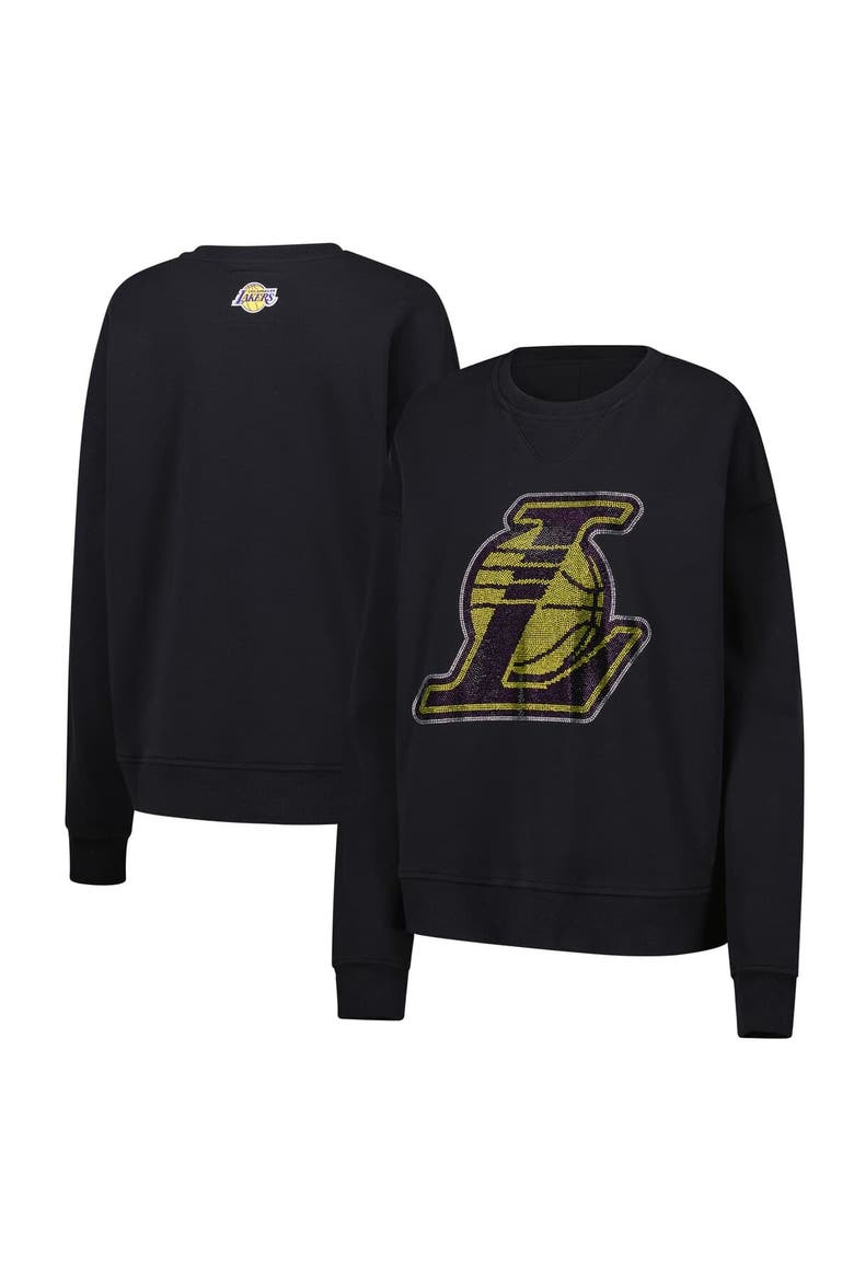 Women's Terez Black Los Angeles Lakers Gemstone Logo Pullover Sweatshirt, Alternate, color, Black
