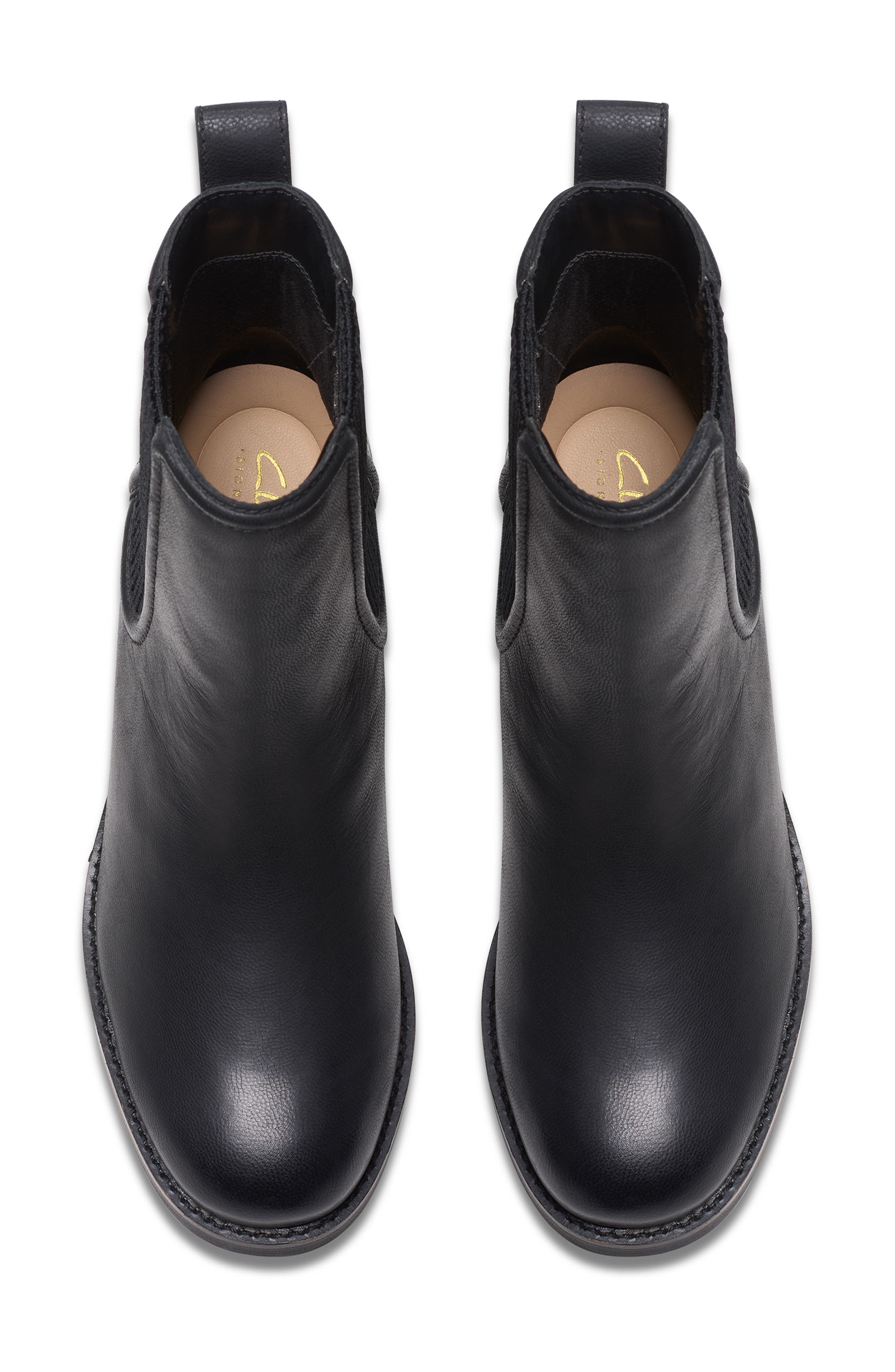 Clarks<sup>®</sup> Chamberly Top Chelsea Boot, Alternate, color, Black Leather