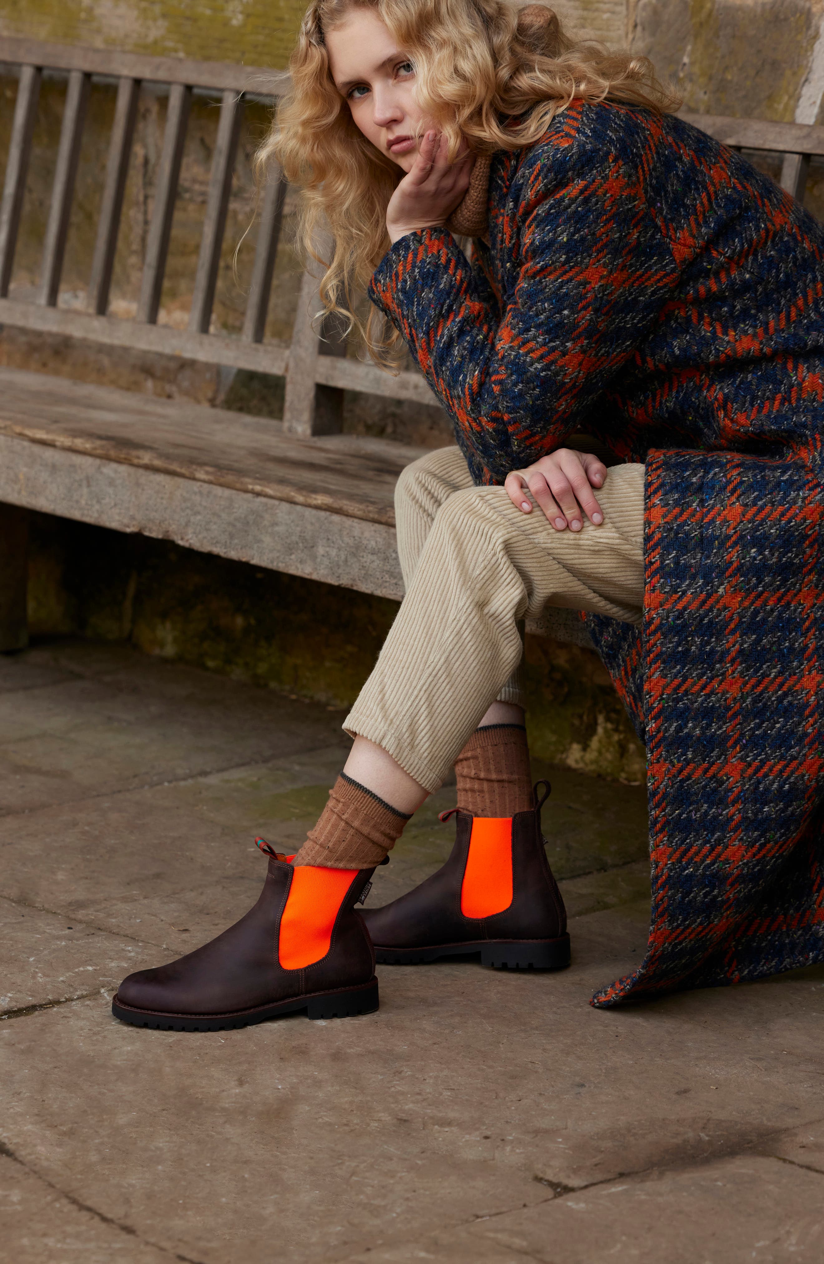 Penelope Chilvers Nelson Chelsea Boot, Alternate, color, 932 Conker/ Neon Orange