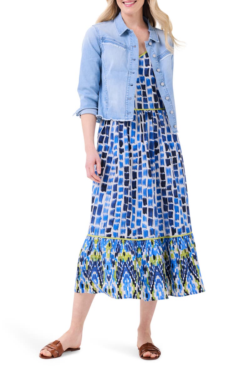 Brushstroke Blues Cotton Sundress, Alternate, color, BLUE MULTI