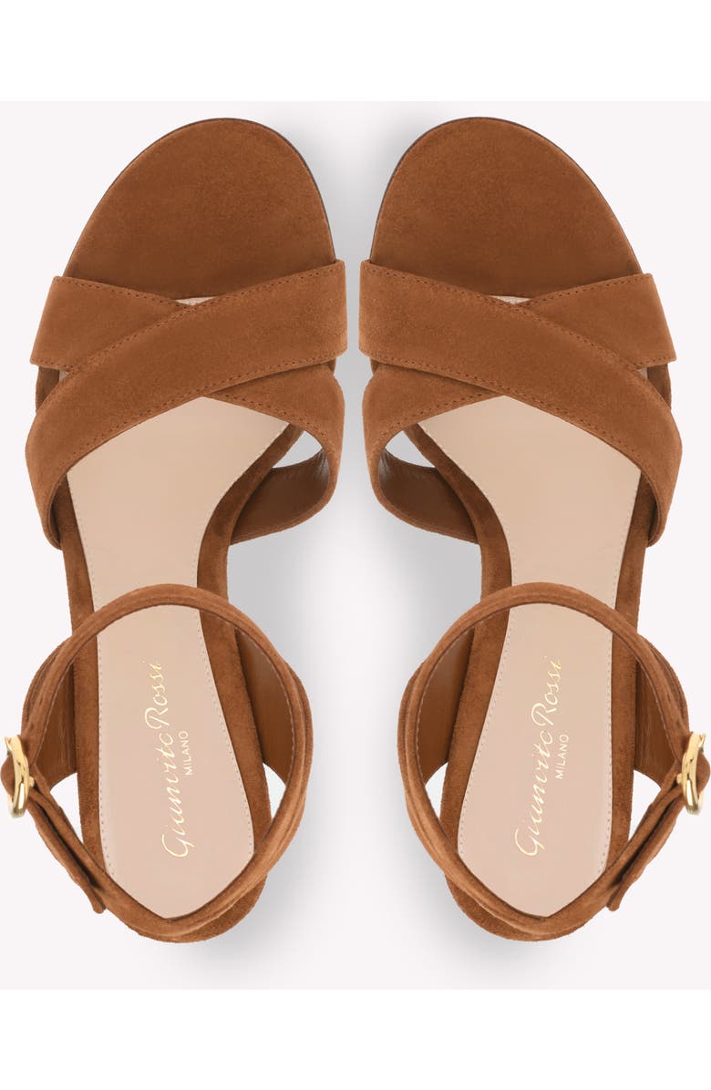 Gianvito Rossi Ines Wedge Sandal, Alternate, color, Brown Suede