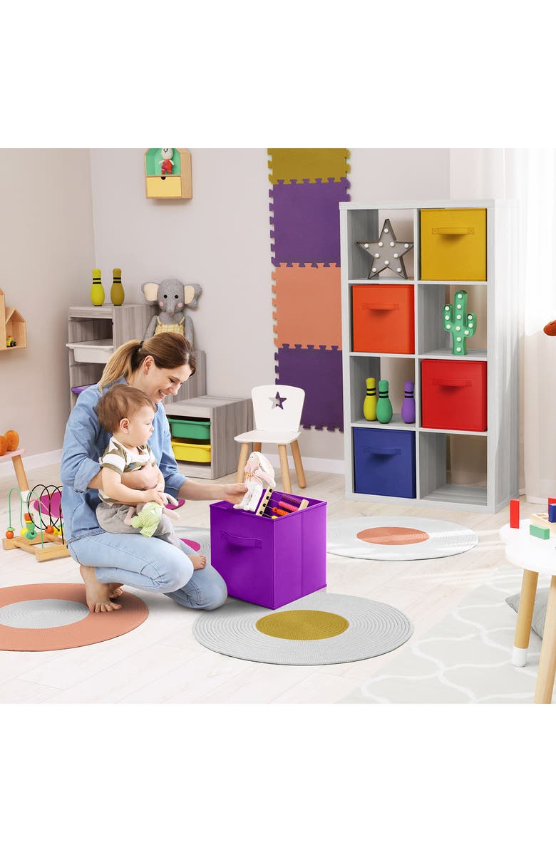 SORBUS 6-Pack Collapsible Storage Cubes, Alternate, color, Multicolored
