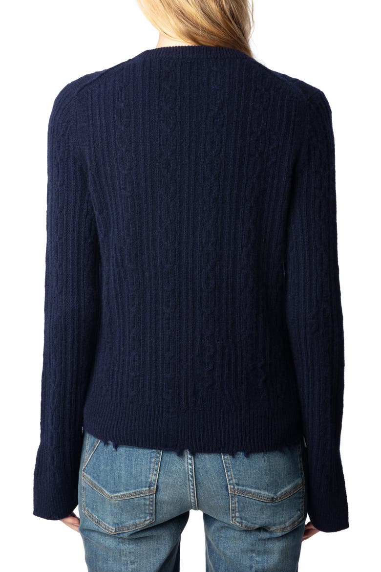 Jonasson Cable Knit Cashmere Sweater, Alternate, color, ENCRE
