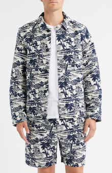 Wax London Iggy Beach Scene Cotton Blend Jacquard Jacket