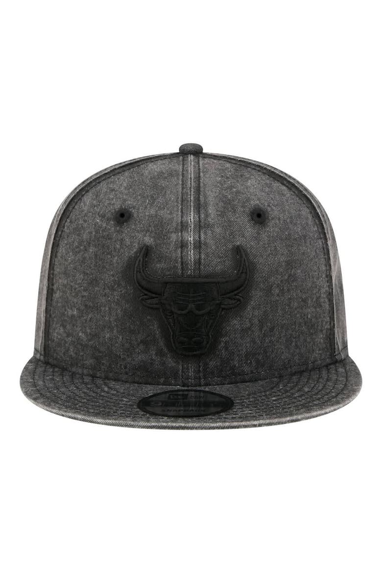 Men's New Era  Black Chicago Bulls Washed Tonal 9FIFTY Snapback Hat, Alternate, color, Black