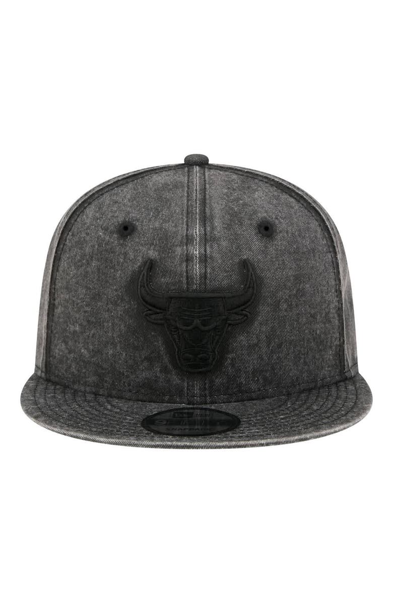 New Era Men's New Era  Black Chicago Bulls Washed Tonal 9FIFTY Snapback Hat, Alternate, color, Black